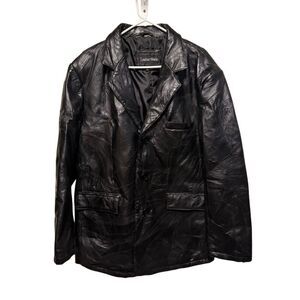 Vintage 90s Leather Works Genuine Leather Patchwork Jacket – Black  Size L